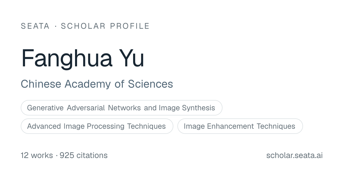 Fanghua Yu · Chinese Academy of Sciences | Seata